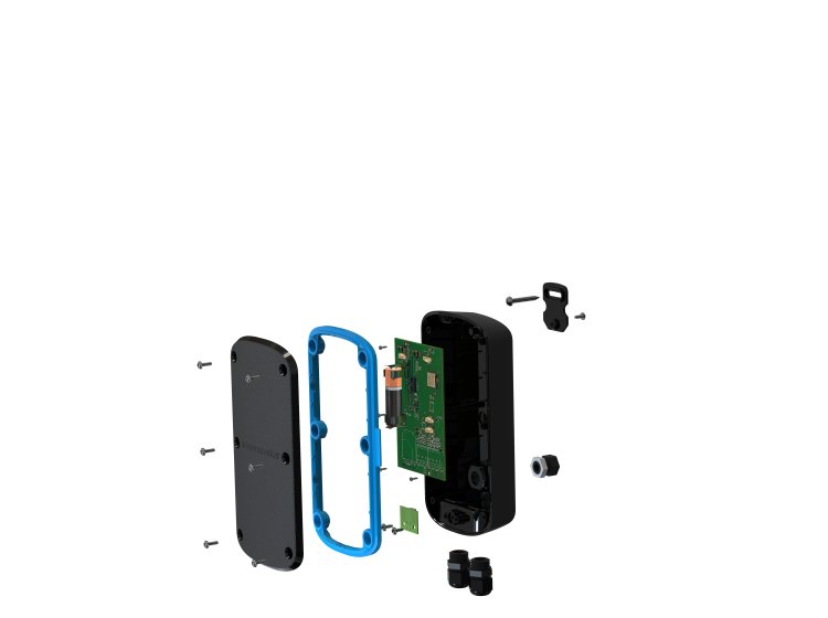 Narrowband IoT-sensor voor PT1000 (NB-IOT-P1000) - Industrial exploded view without antenna - NB-IOT-P1000